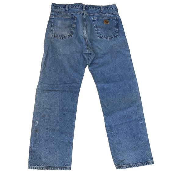 Vintage Carhartt Jeans Men's 34x30 Blue Denim Relaxed Fit Straight Leg B160 DST - Picture 2 of 15